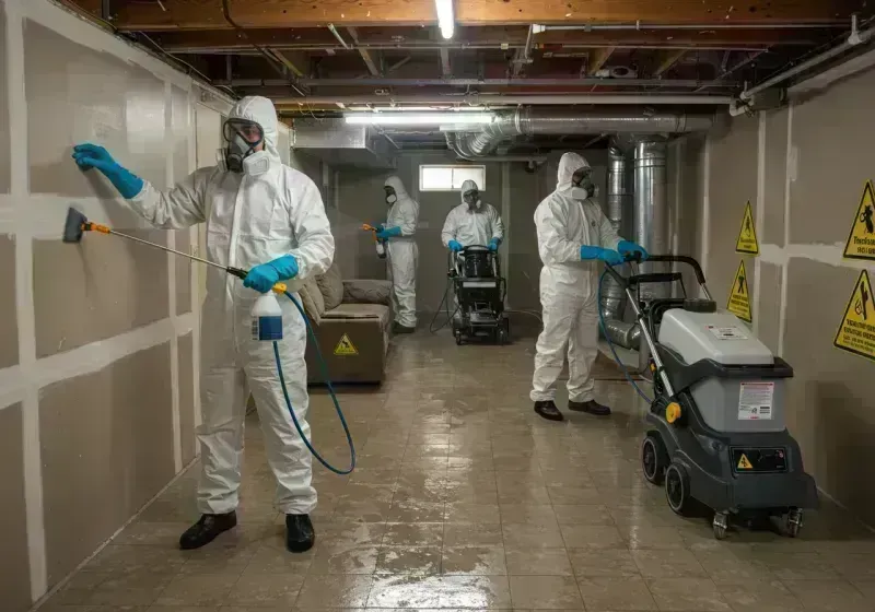 Basement Moisture Removal and Structural Drying process in Old Jamestown, MO